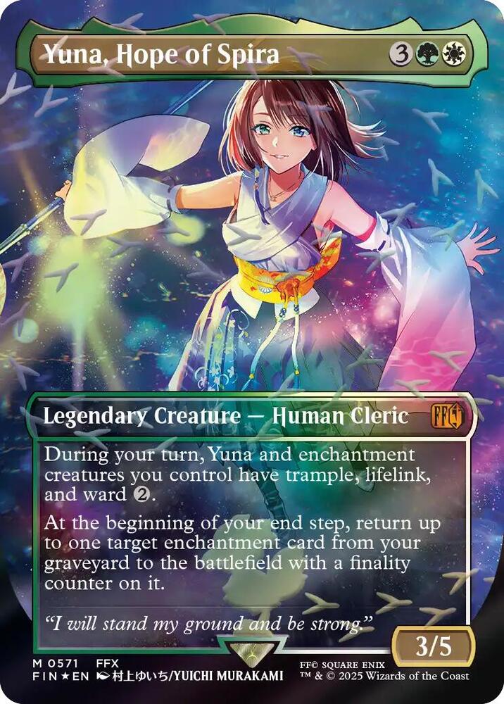 Yuna, Hope of Spira (Borderless) (Chocobo Track Foil)